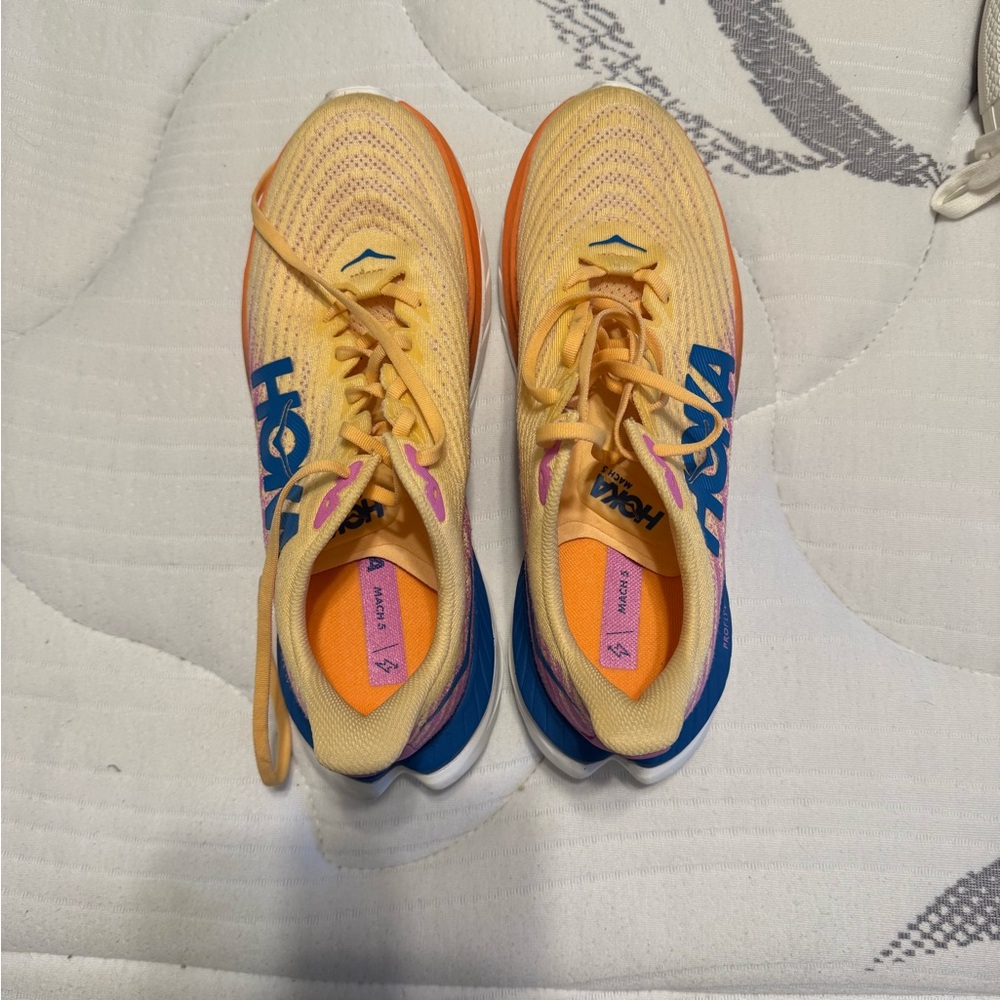Hoka Vibrant Yellow and Blue Sneakers